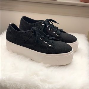 Steve Madden Black Platform Sneakers